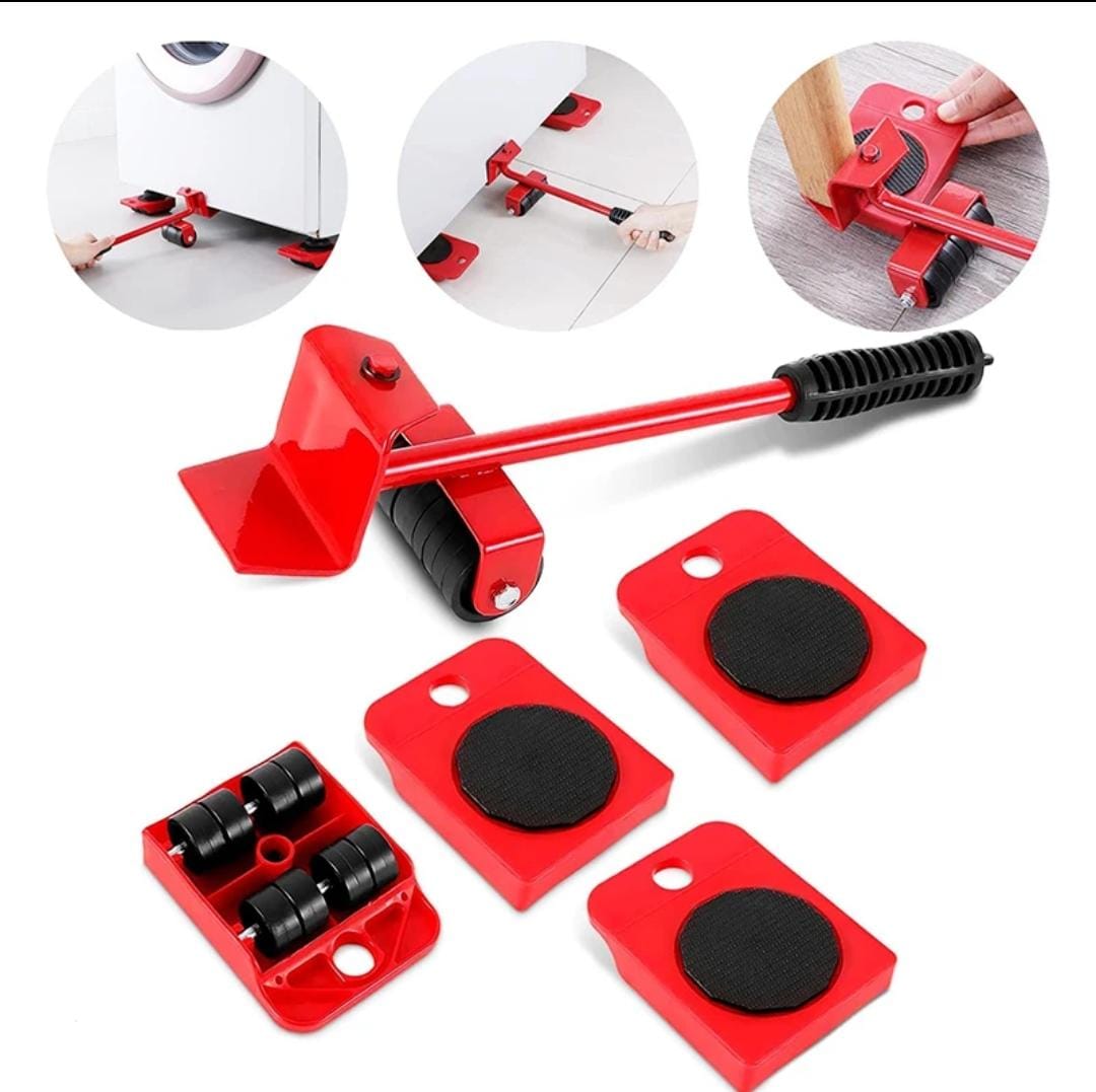 5-in-1 Heavy Furniture Mover Tool Set with Lifter & 360° Rollers Effortless moving, no pain