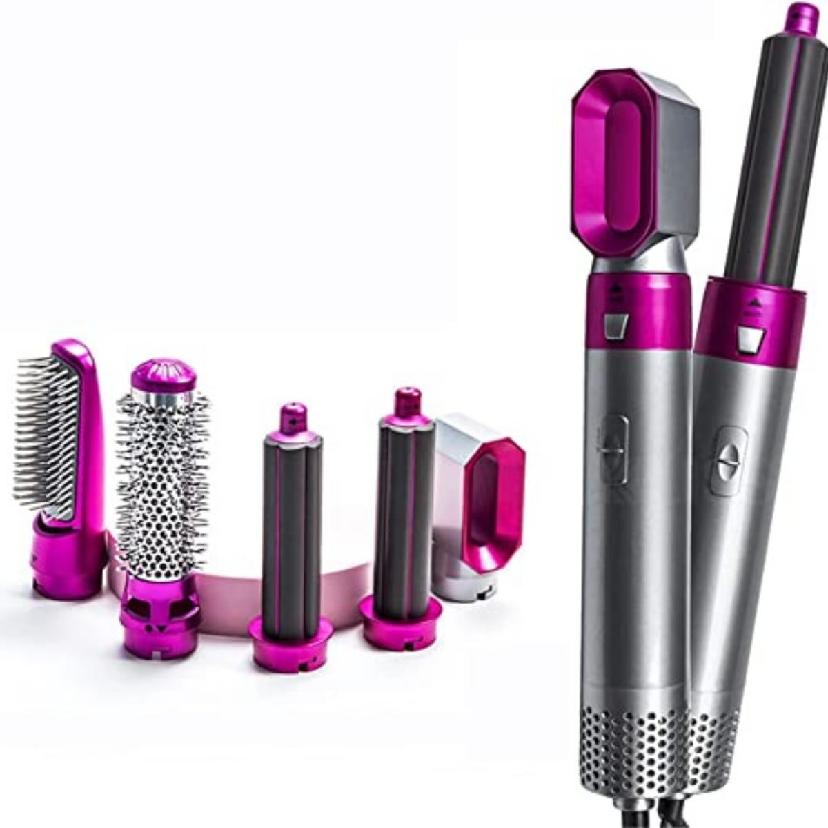 5-in-1 Electric Hair Dryer Brush Kit | Blow Dryer, Straightener, Curler & Volumizer Styling Tool Salon styling at home