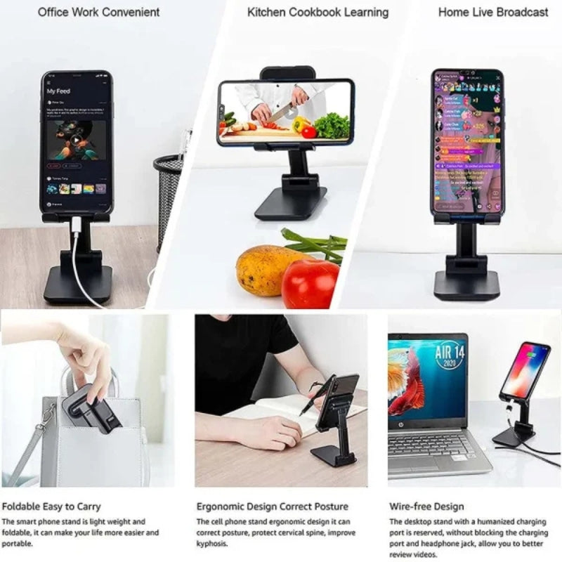 Universal Foldable Mobile & Tablet Stand | Adjustable Multi-Angle Holder Smart Foldable Stand