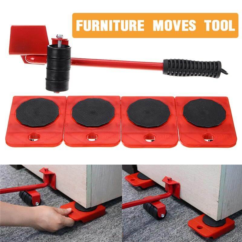 5-in-1 Heavy Furniture Mover Tool Set with Lifter & 360° Rollers Effortless moving, no pain