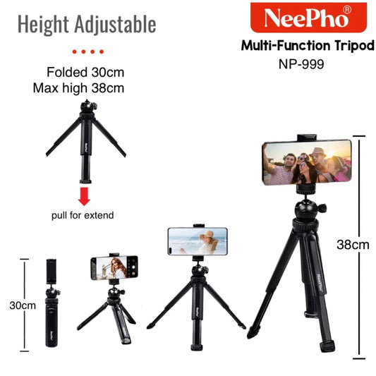 Nepho NP-999 Tripod Stand & Extendable Selfie Stick | Your Ultimate Photography Companion Smart Tripod NP-999 SKU: Sm-24-00-00-245