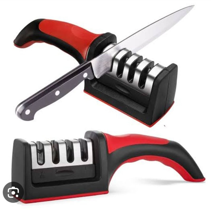 3-in-1 Knife Sharpener Set with Ceramic Peeler | 3-Stage Blade Sharpener & Non-Slip Handle