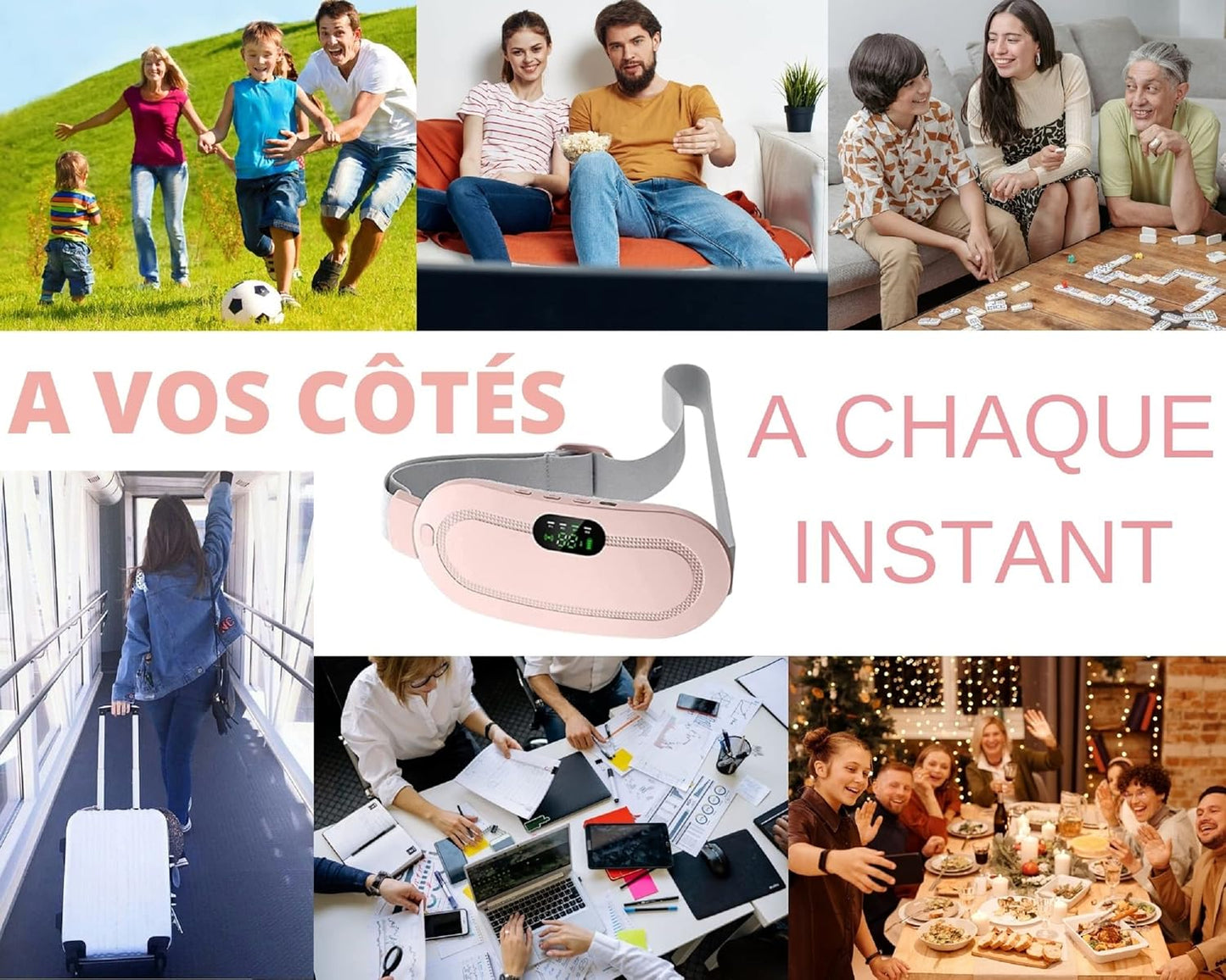 Digital Period Heating Pad & Vibrating Belt | Fast Relief for Menstrual Cramps Smart Heating Belt