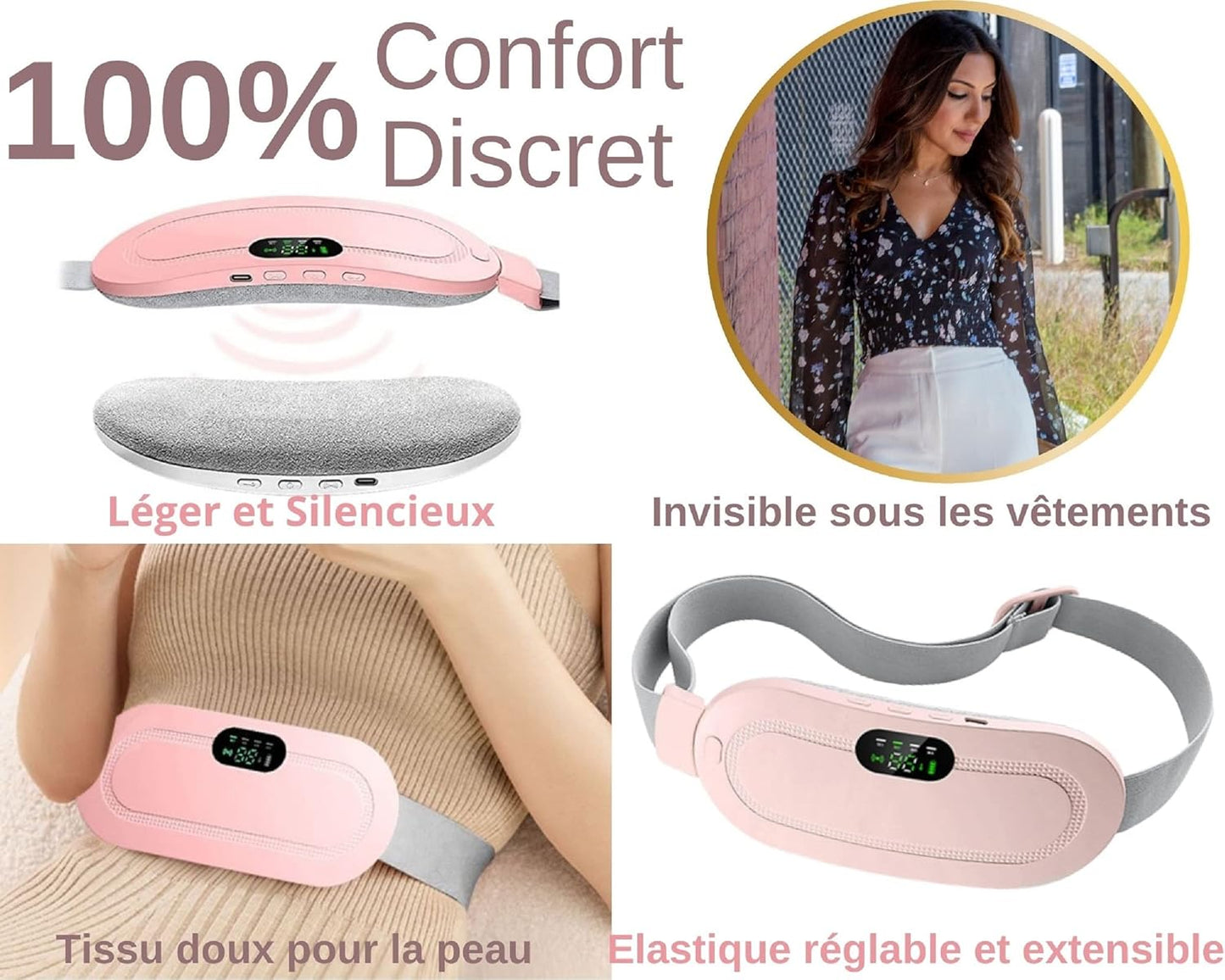 Digital Period Heating Pad & Vibrating Belt | Fast Relief for Menstrual Cramps Smart Heating Belt